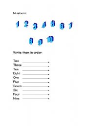 English worksheet: Numbers