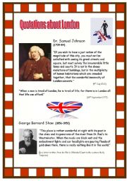English Worksheet: Quotations about London - READING COMPREHENSION