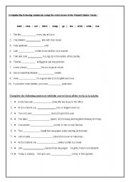 English worksheet: Present Simple Vs. Present Progressive Exercise