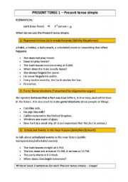 English Worksheet: Present tense simple/continuous
