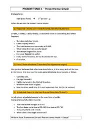 Present tense simple/continuous