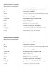 English worksheet: Computer definitions