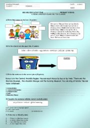 English Worksheet: 2011 1st term 2nd exam for 7th grade