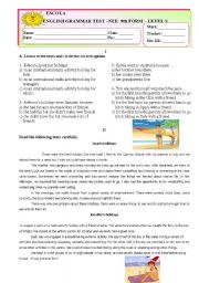 English Worksheet: Test Holidays for Students with special needs