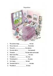 English Worksheet: Locational Prepositions