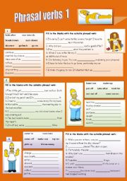 English Worksheet: PHRASAL VERBS 1