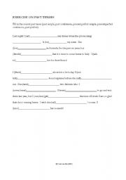 English worksheet: Exercise about past tenses