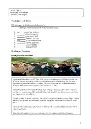 English Worksheet: Past simple exercises with the life of Nelson Mandela