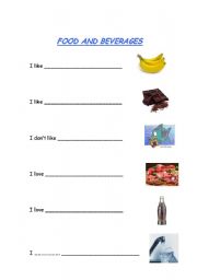 English worksheet: Food and beverages