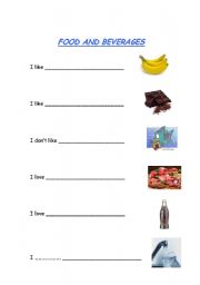 English Worksheet: Food and beverages