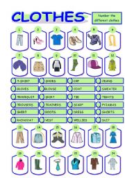 English Worksheet: Clothes matching