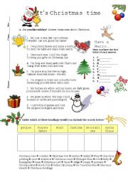 English Worksheet: Christmas