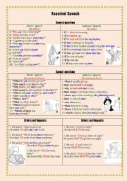 English Worksheet: Reported Speech Questions