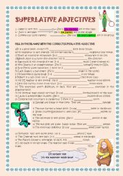 English Worksheet: SUPERLATIVE ADJECTIVES