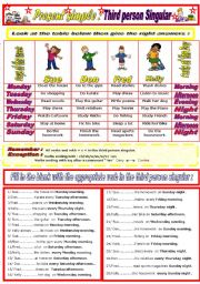 English Worksheet: Present simple (Third person Singular)