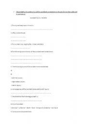 English Worksheet: Accident at workplace