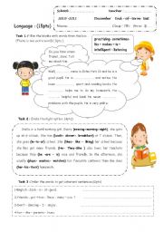 English Worksheet: end-of-term 7th form test