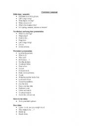 English worksheet: Classroom Language