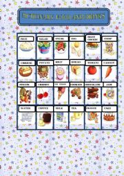 English Worksheet: PICTURENARY -FOOD AND DRINKS