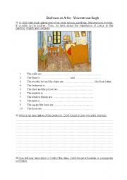 English Worksheet: bedroom in Arles - Van Gogh