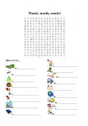 English Worksheet: Word Search for beginners of English (covers words for vowels, b)