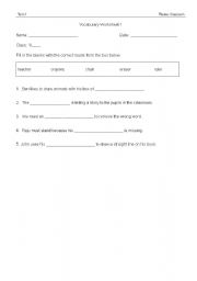 English Worksheet: Vocab
