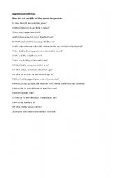 English Worksheet: questions on Appointment with love