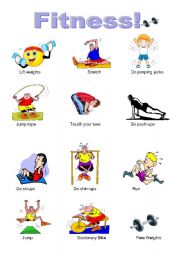 English Worksheet: Fitness Pictures