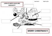 English Worksheet: santas parts of the body