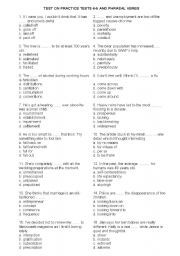 English Worksheet: phrasal verbs