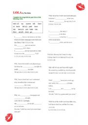 English Worksheet: LOLA (The Kinks)