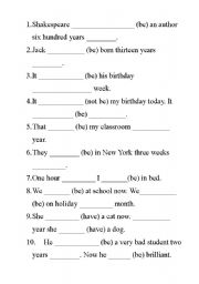 English Worksheet: Was or were?