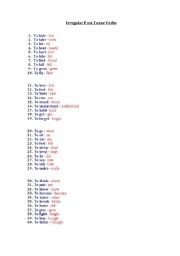 English Worksheet: Irregular Past Tense Verbs