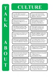 Culture - 18 conversation cards (editable)