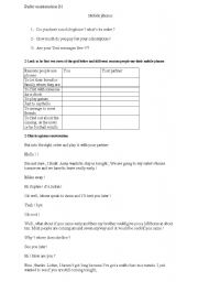 English Worksheet: Parler en interaction de son tlphone portable et remettre en ordre une conversation