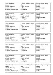 English Worksheet: Desert Island Game 