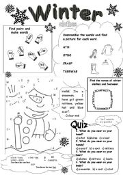 English Worksheet: winter clothes