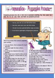 English Worksheet: Test Preparation - Possessive Pronouns