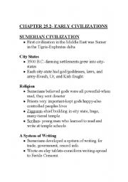 English worksheet: Sumerian Civilization