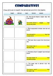 English Worksheet: Comparatives