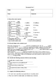 English Worksheet: grammar test 