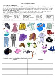 English Worksheet: Clothes and Accessories