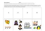 English worksheet: Pilgrim Sequencing