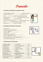 English Worksheet: Proverbs