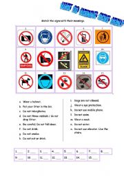 English Worksheet: traffic signs