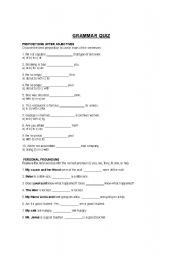 English Worksheet: intermediate Grammar Quiz 