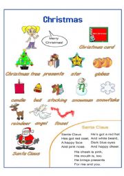 English worksheet: Christmas Pictionary