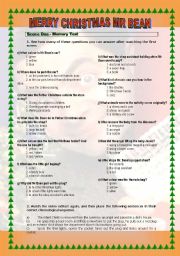 English Worksheet: Watch the episode Merry Xmas Mr Bean and do the activities!  Have fun!