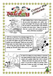 English Worksheet: COLOURFUL CHRISTMAS!!(2PAGES)