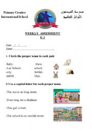 English worksheet: weekly assessment